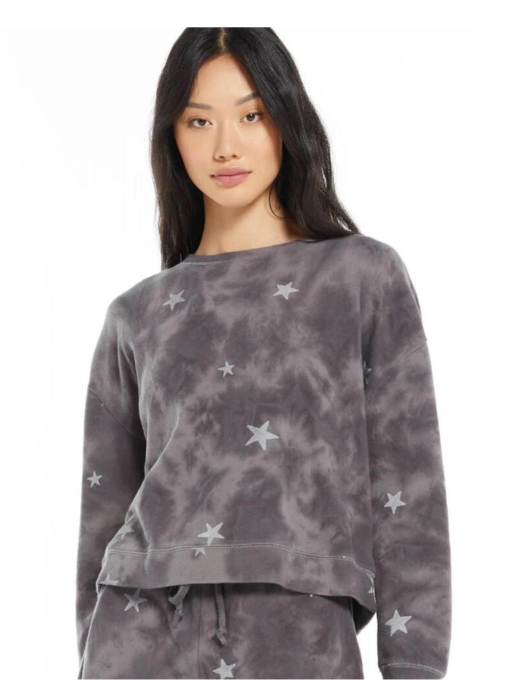 Z Supply Women’s Millie Cloud Star Sweatshirt - space - 100% cotton - size large